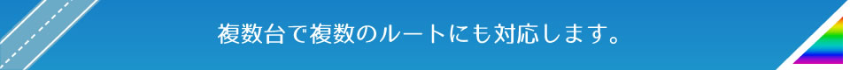複数台で複数のルートにも対応します。